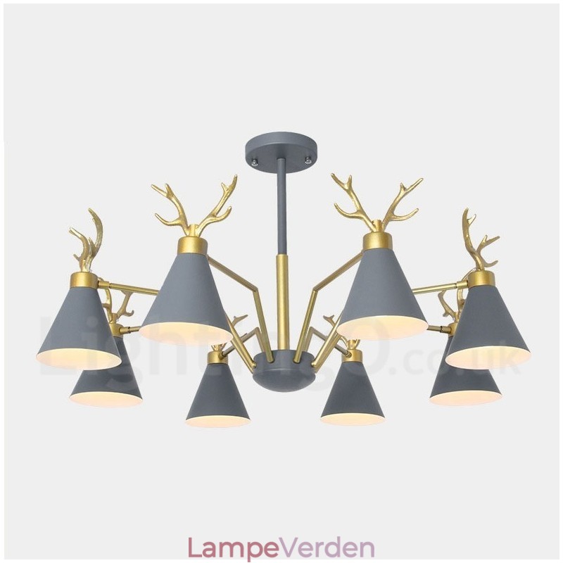 8 Light Nordic Macaron Modern Antlers Lysekrone