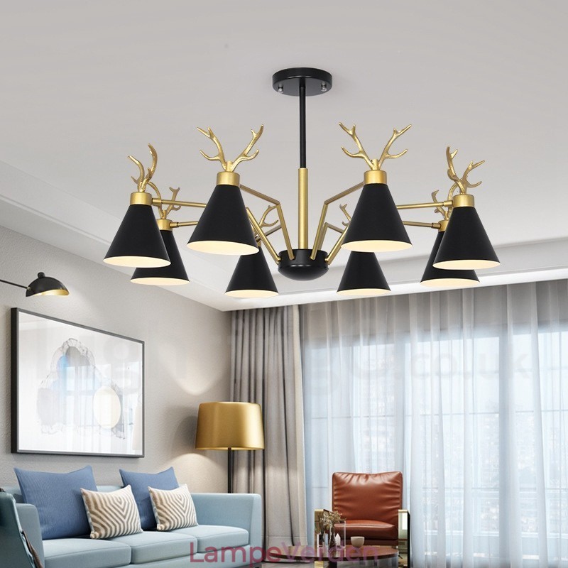 8 Light Nordic Macaron Modern Antlers Lysekrone