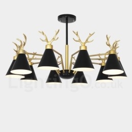 10 Light Nordic Macaron Modern Antlers Lysekrone