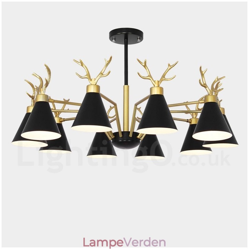 10 Light Nordic Macaron Modern Antlers Lysekrone