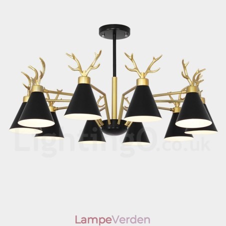 10 Light Nordic Macaron Modern Antlers Lysekrone 10 Light Nordic Macaron Modern Antlers Lysekrone