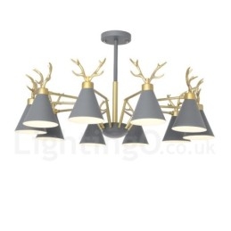 10 Light Nordic Macaron Modern Antlers Lysekrone