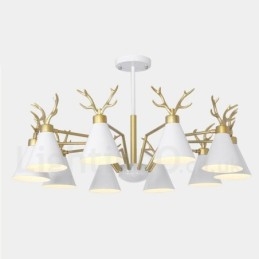 10 Light Nordic Macaron Modern Antlers Lysekrone