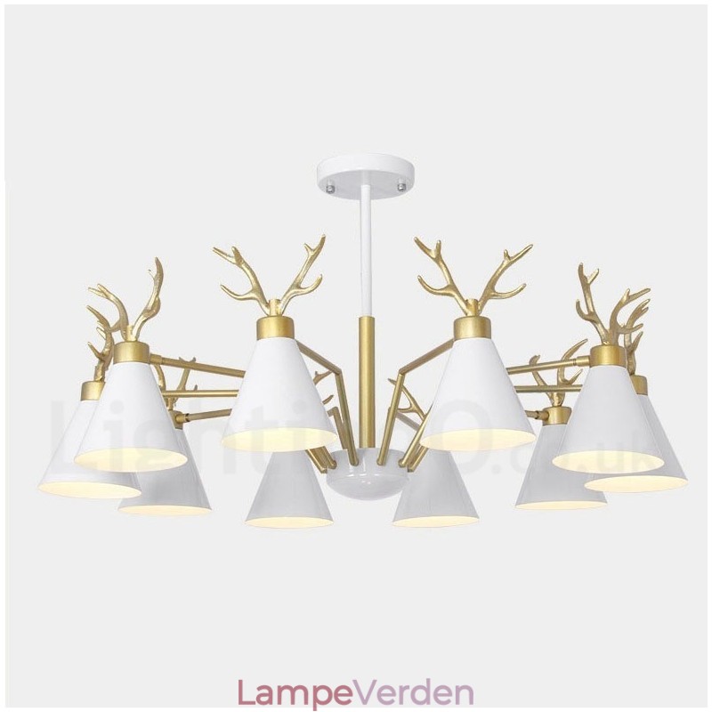 10 Light Nordic Macaron Modern Antlers Lysekrone