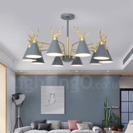 10 Light Nordic Macaron Modern Antlers Lysekrone