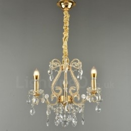 3 lys guld sølv amerikansk stil Crystal Pendant lysekrone Light Store