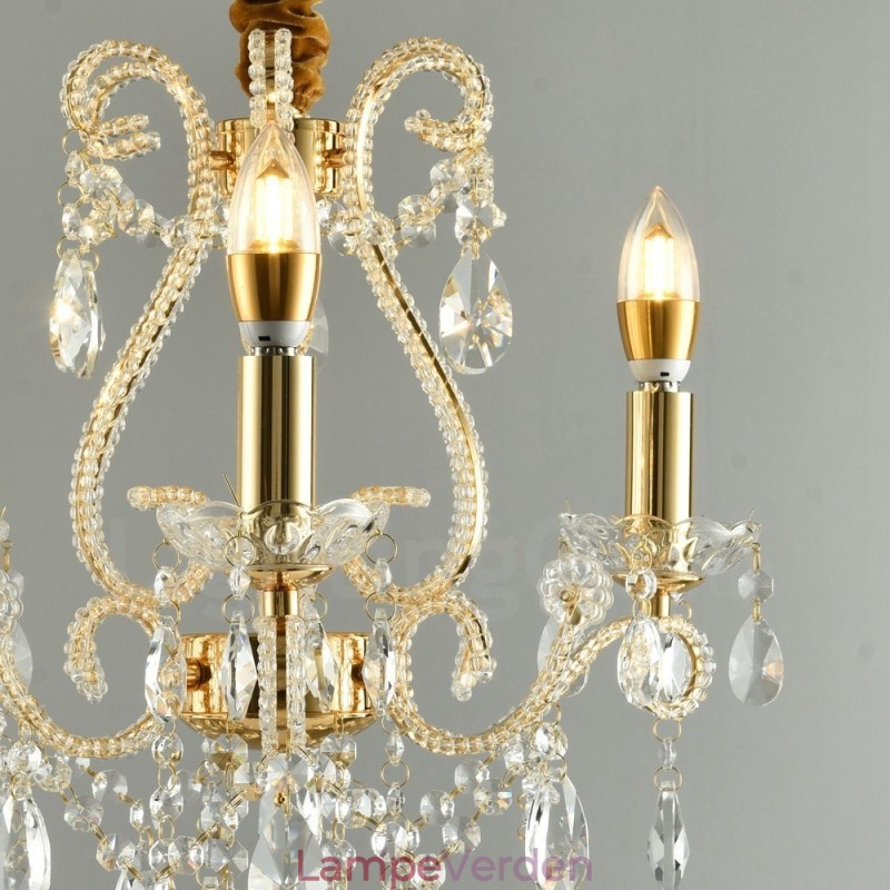 3 lys guld sølv amerikansk stil Crystal Pendant lysekrone Light Store
