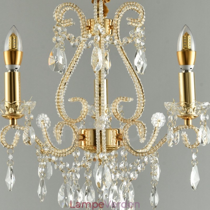 3 lys guld sølv amerikansk stil Crystal Pendant lysekrone Light Store