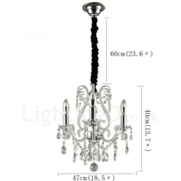 3 lys guld sølv amerikansk stil Crystal Pendant lysekrone Light Store