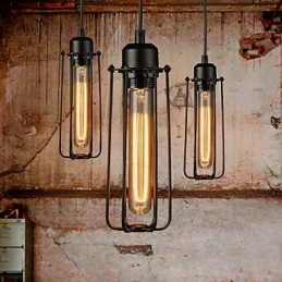Lysekrone Mini Style Rustik Lodge Retro Metal 3 lys Pendel Light
