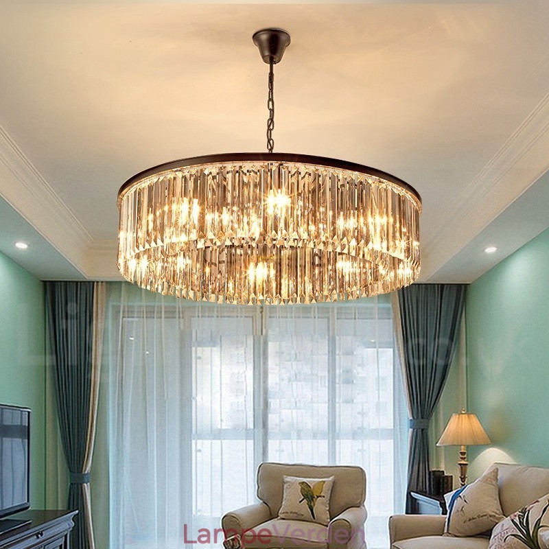 Postmoderne Luksus Runde K9 Crystal Pendant Lysekrone Lights Exhibition Hall