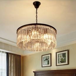 Postmoderne Luksus Runde K9 Crystal Pendant Lysekrone Lights Exhibition Hall