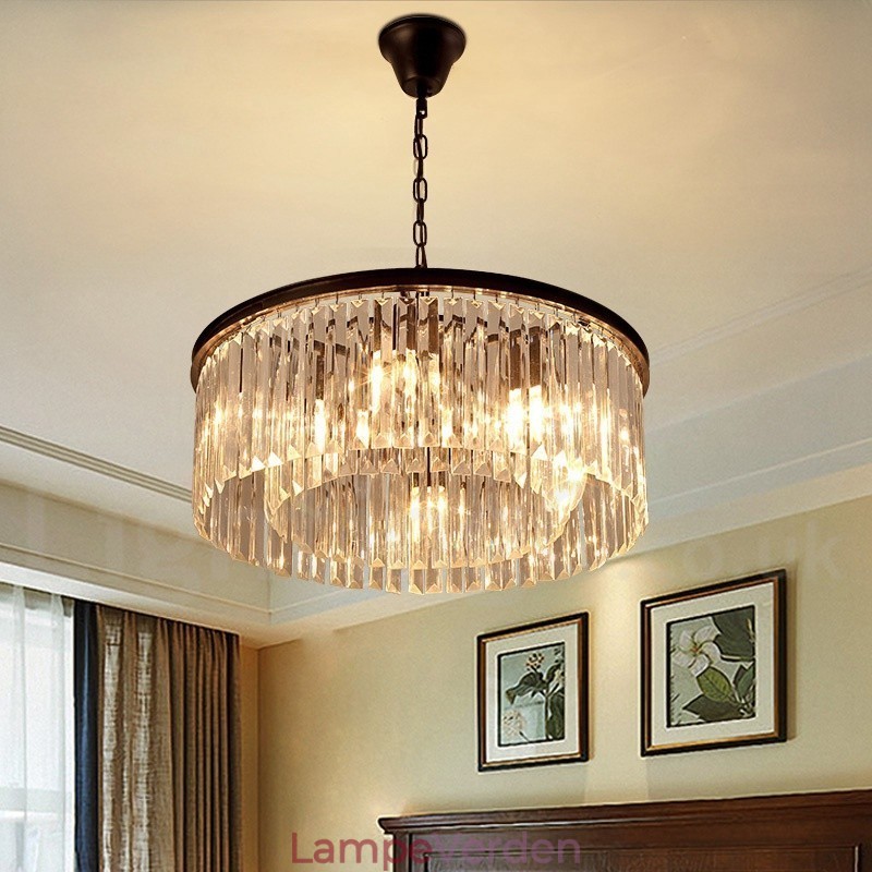 Postmoderne Luksus Runde K9 Crystal Pendant Lysekrone Lights Exhibition Hall