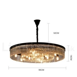 Postmoderne Luksus Runde K9 Crystal Pendant Lysekrone Lights Exhibition Hall