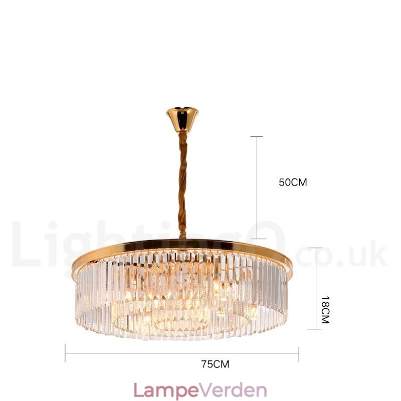Postmoderne Luksus Runde K9 Crystal Pendant Lysekrone Lights Exhibition Hall
