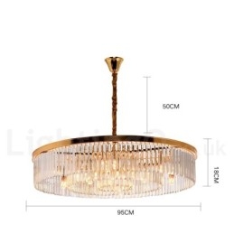 Postmoderne Luksus Runde K9 Crystal Pendant Lysekrone Lights Exhibition Hall