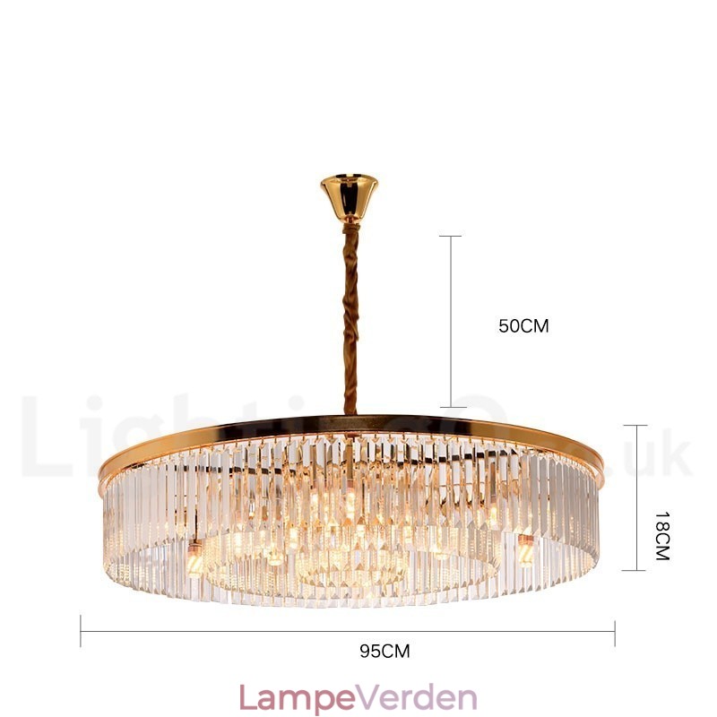 Postmoderne Luksus Runde K9 Crystal Pendant Lysekrone Lights Exhibition Hall