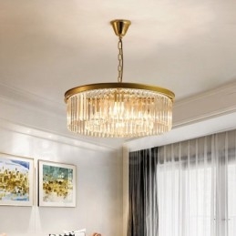 Postmoderne Luksus Runde K9 Crystal Pendant Lysekrone Lights Exhibition Hall