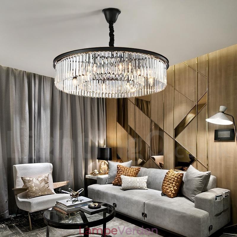 Postmoderne Luksus Runde K9 Crystal Pendant Lysekrone Lights Exhibition Hall