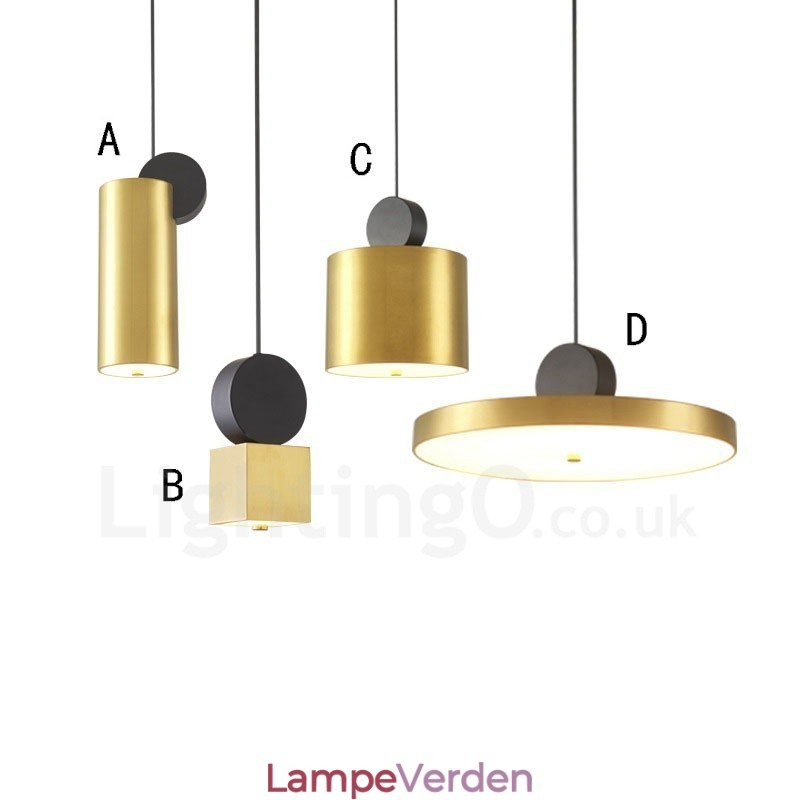 4 stilarter guld sort postmoderne pendel