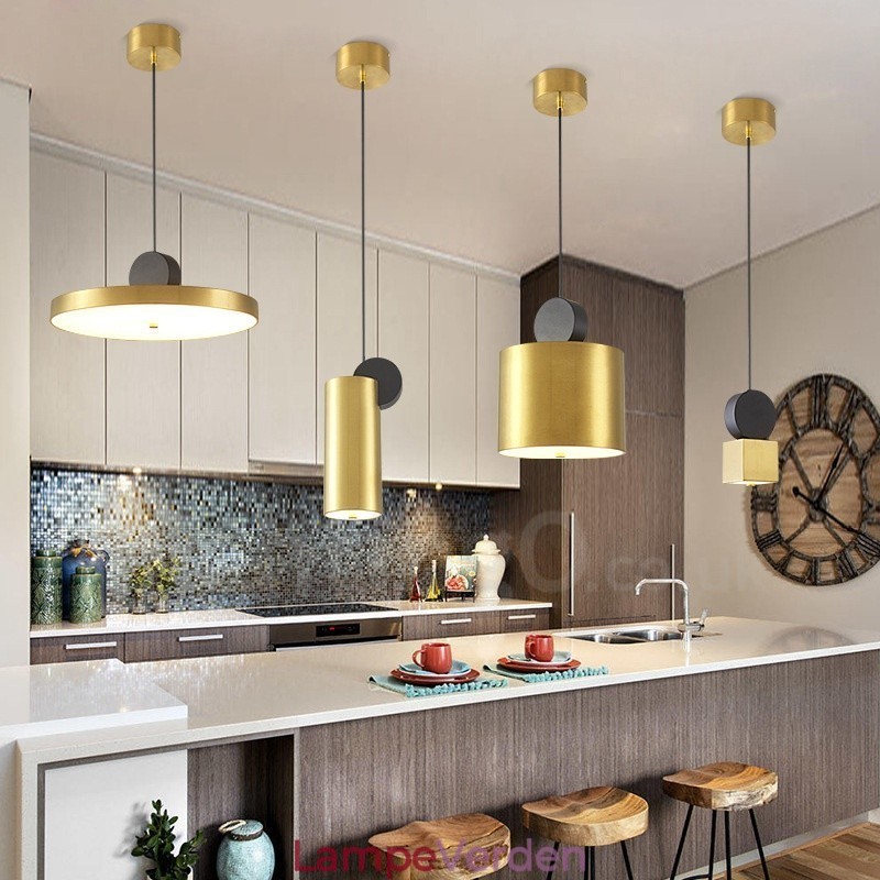 4 stilarter guld sort postmoderne pendel