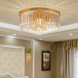 Postmoderne Luksus Rund K9 Krystal Flush Mount Loftslys udstillingshal