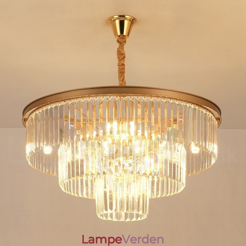 Postmoderne Luksus Runde K9 Crystal Pendant Lysekrone Lights Exhibition Hall