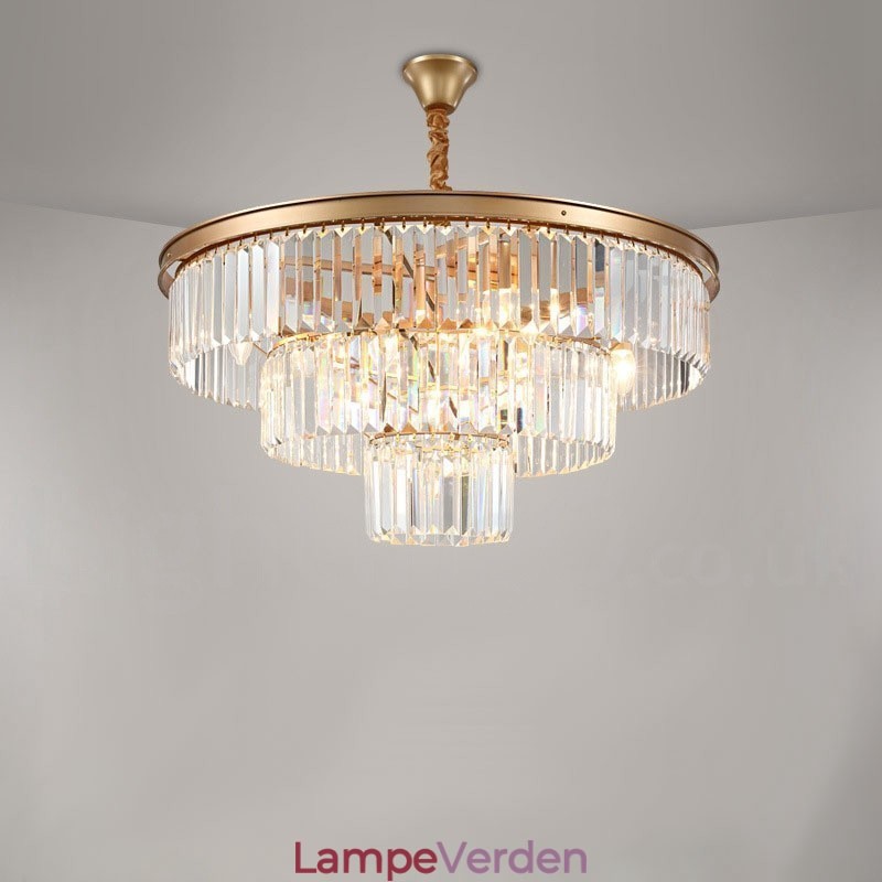 Postmoderne Luksus Runde K9 Crystal Pendant Lysekrone Lights Exhibition Hall