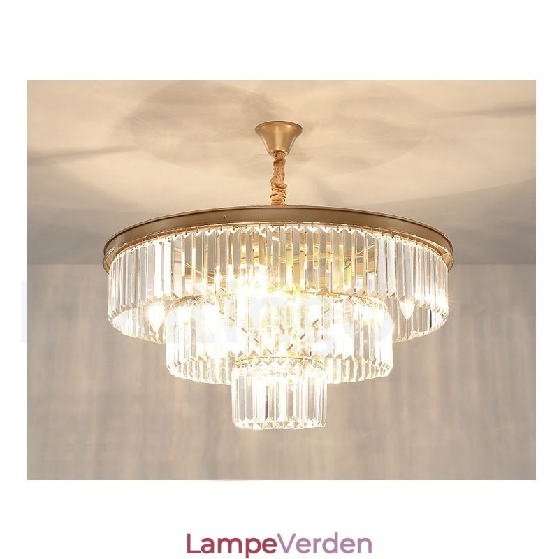 Postmoderne Luksus Runde K9 Crystal Pendant Lysekrone Lights Exhibition Hall