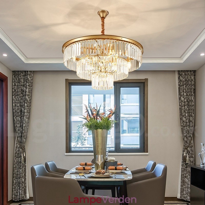 Postmoderne Luksus Runde K9 Crystal Pendant Lysekrone Lights Exhibition Hall