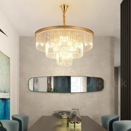 Postmoderne Luksus Runde K9 Crystal Pendant Lysekrone Lights Exhibition Hall