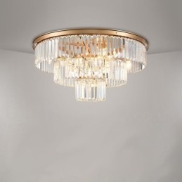 Postmoderne Luksus Rund K9 Krystal Flush Mount Loftslys udstillingshal