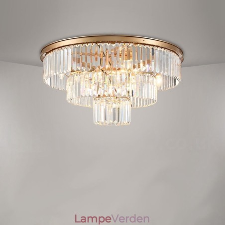 Postmoderne Luksus Rund K9 Krystal Flush Mount Loftslys udstillingshal Postmoderne Luksus Rund K9 Krystal Flush Mount Loftslys udstillingshal