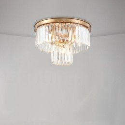 Postmoderne Luksus Rund K9 Krystal Flush Mount Loftslys udstillingshal