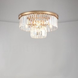 Postmoderne Luksus Rund K9 Krystal Flush Mount Loftslys udstillingshal