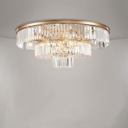 Postmoderne Luksus Rund K9 Krystal Flush Mount Loftslys udstillingshal