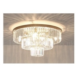 Postmoderne Luksus Rund K9 Krystal Flush Mount Loftslys udstillingshal