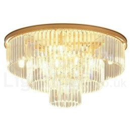 Postmoderne Luksus Rund K9 Krystal Flush Mount Loftslys udstillingshal