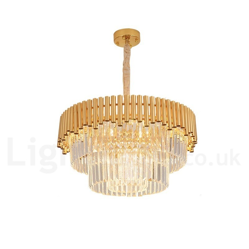 Postmoderne Guld Luksus Runde K9 Crystal Pendant Lysekrone Lights Exhibition Hall