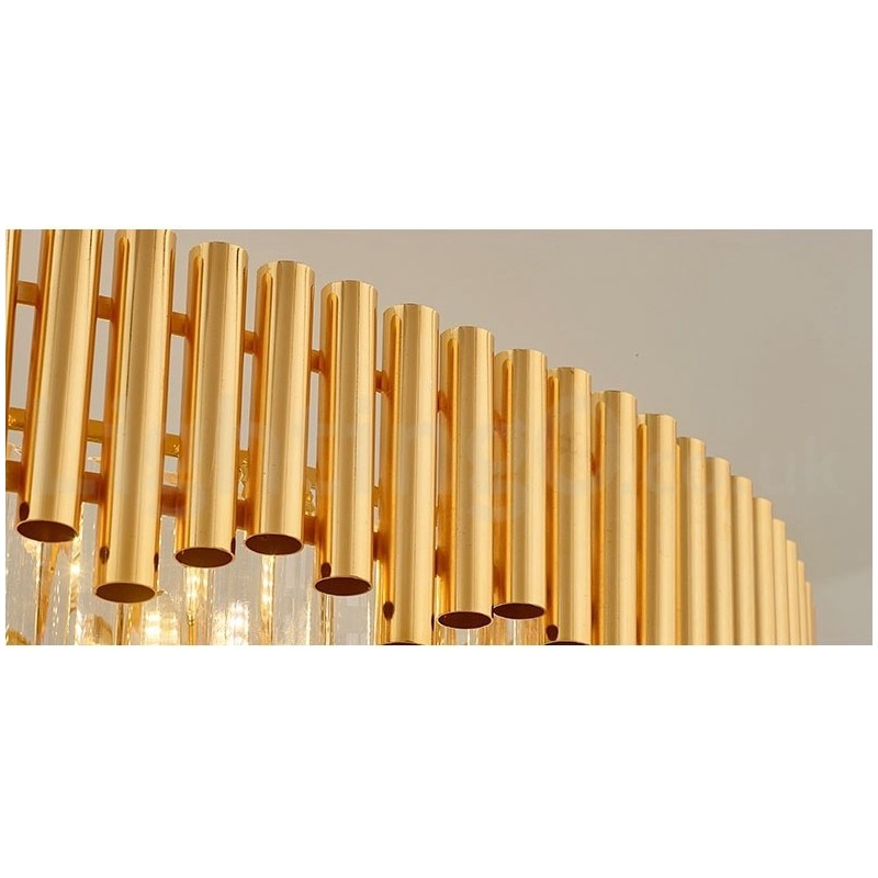 Postmoderne Guld Luksus Runde K9 Crystal Pendant Lysekrone Lights Exhibition Hall
