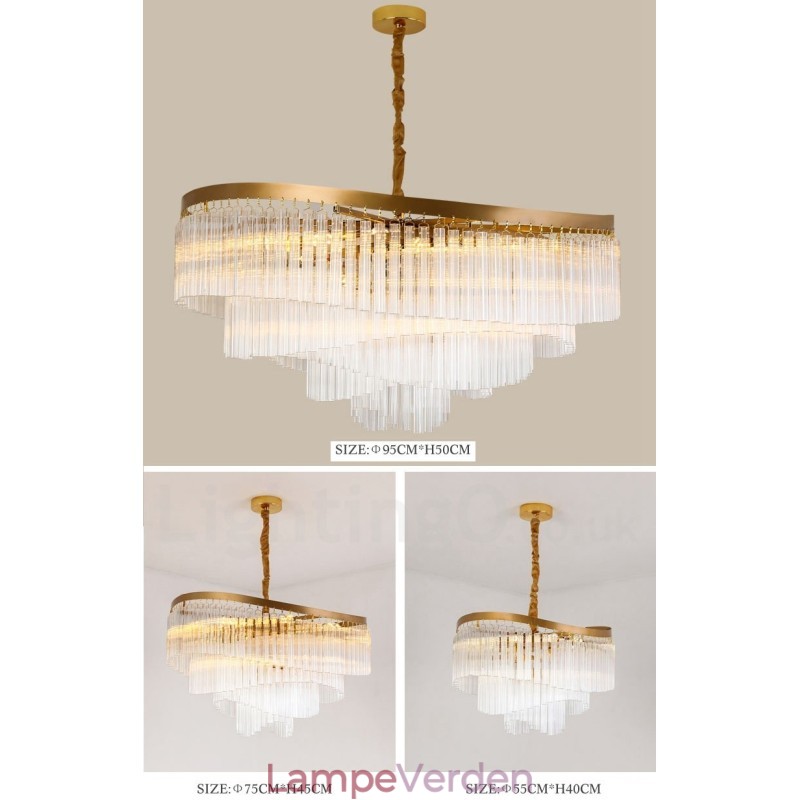 Guld Postmodern Luksus Runde K9 Crystal Pendant Lysekrone Exhibition Hall