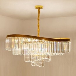 Guld Postmodern Luksus Runde K9 Crystal Pendant Lysekrone Exhibition Hall
