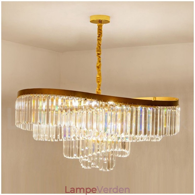 Guld Postmodern Luksus Runde K9 Crystal Pendant Lysekrone Exhibition Hall