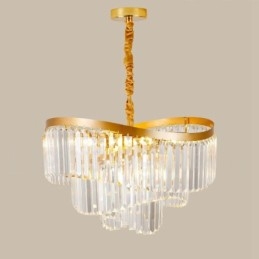 Guld Postmodern Luksus Runde K9 Crystal Pendant Lysekrone Exhibition Hall