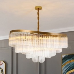 Guld Postmodern Luksus Runde K9 Crystal Pendant Lysekrone Exhibition Hall