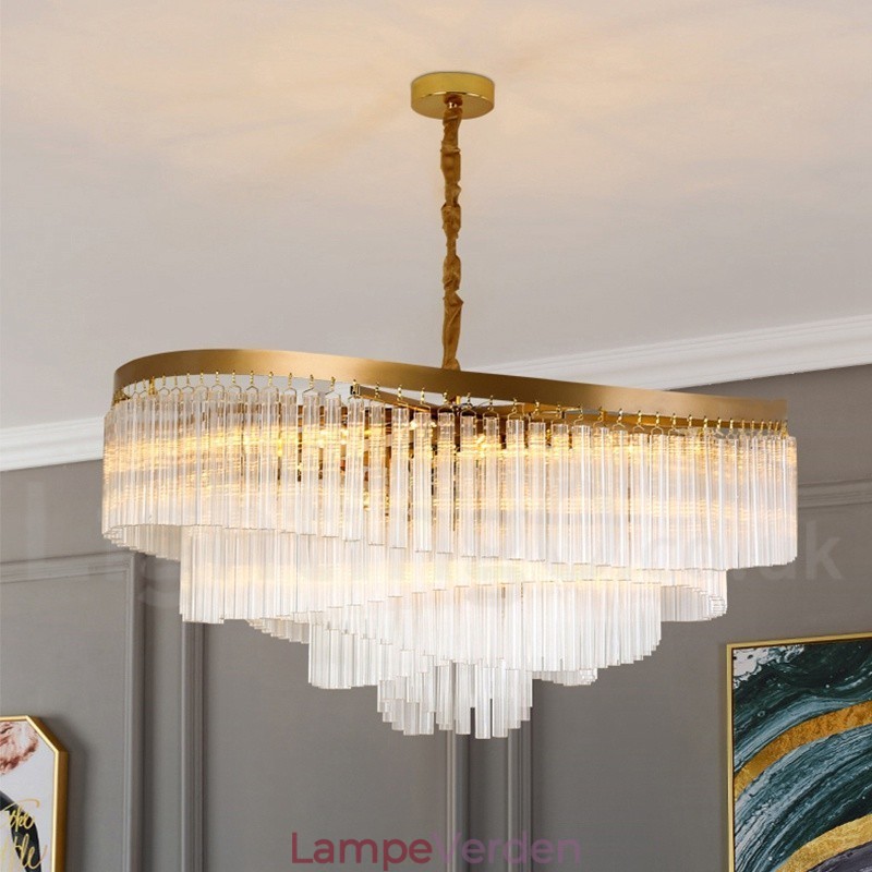 Guld Postmodern Luksus Runde K9 Crystal Pendant Lysekrone Exhibition Hall