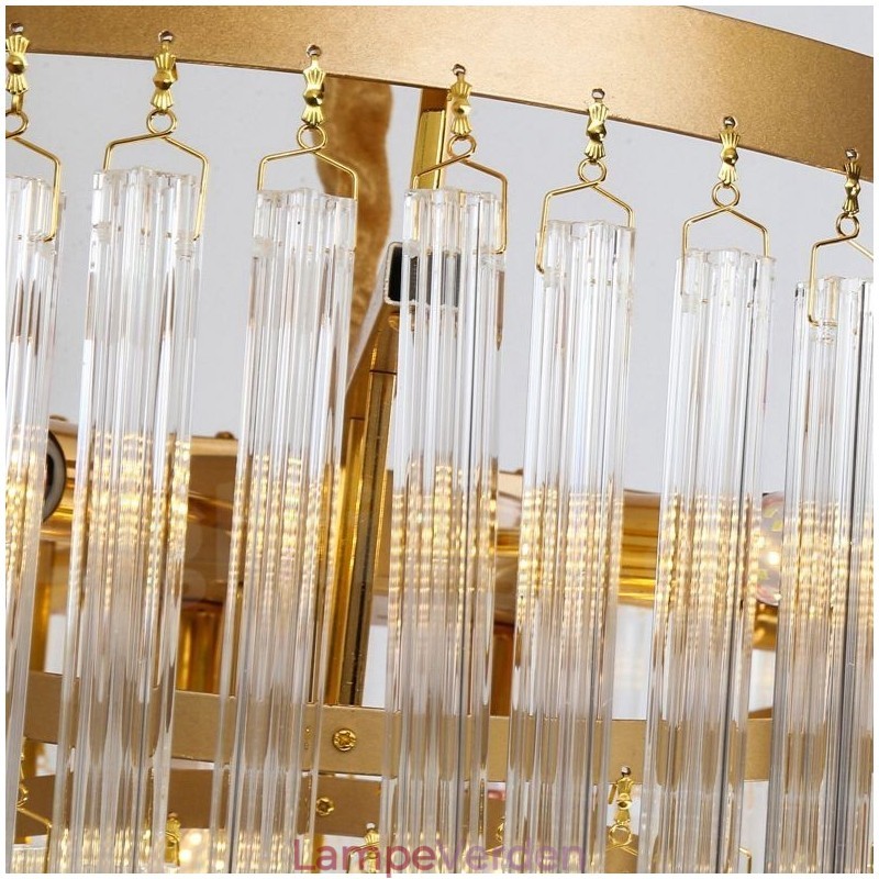 Guld Postmodern Luksus Runde K9 Crystal Pendant Lysekrone Exhibition Hall