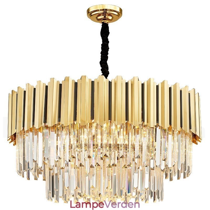 Dette år Luksus Postmoderne Guld Rund K9 Crystal Pendant Lysekrone Exhibition Hall