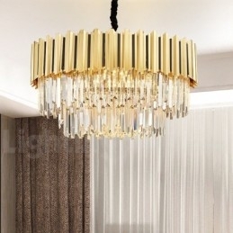 Dette år Luksus Postmoderne Guld Rund K9 Crystal Pendant Lysekrone Exhibition Hall