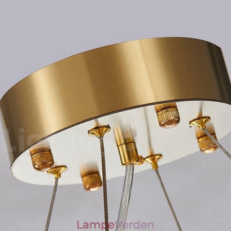 Luksus Moderne Guld Plus Sort Rund K9 Crystal Pendant Lysekrone Exhibition Hall